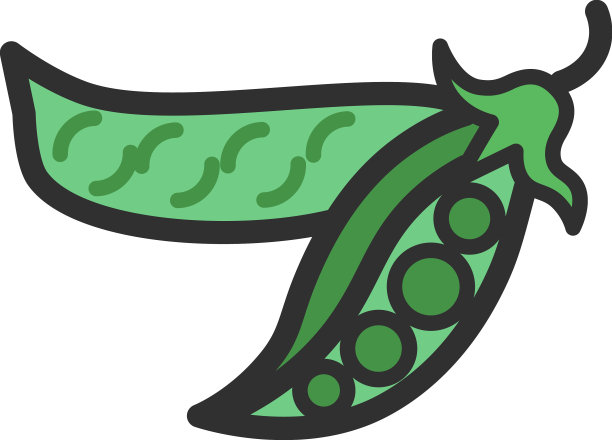 绿色的豌豆图标打开新鲜的豆荚图片下载