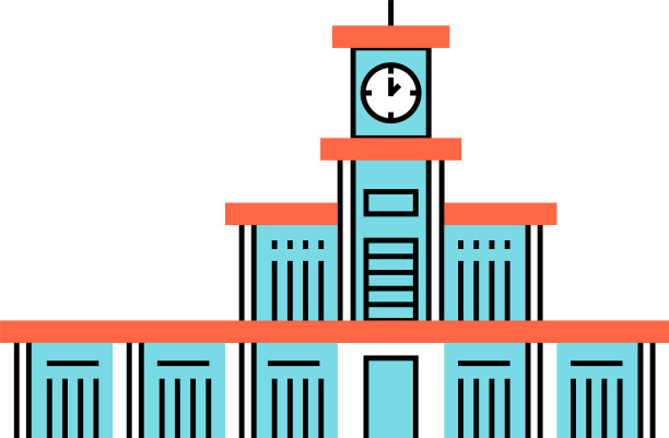 建筑与钟楼学校图标教育图片下载