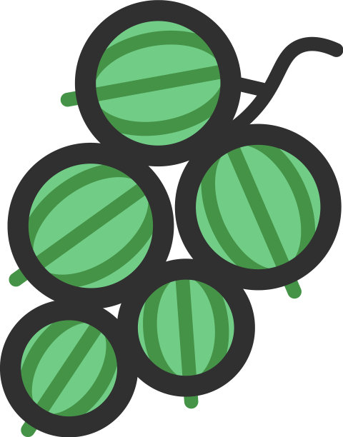 醋栗图标绿色浆果堆健康的水果图片下载