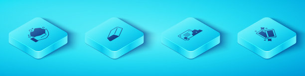 设置等距金块、金条和证书图标。向量图片下载