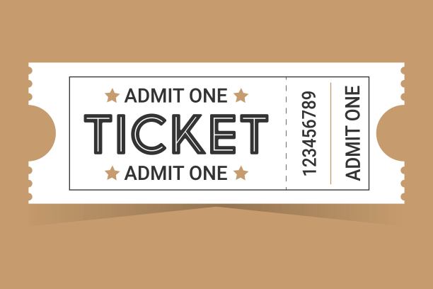 一张白色票，背景是彩色的图片下载