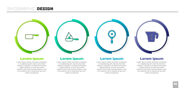 设置炖锅，煎，量杯。业务信息模板。向量图片下载