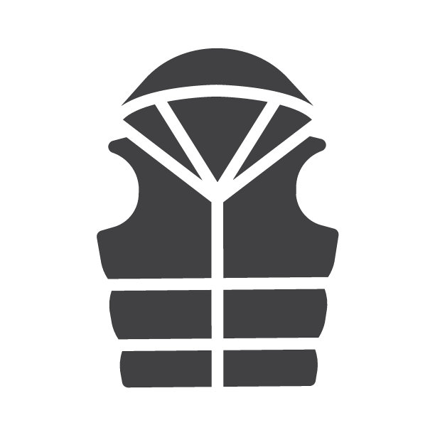 背心夹克与引擎盖矢量图标图片下载