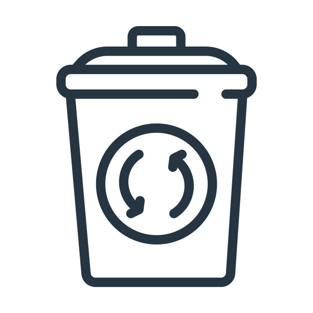 回收容器细线图标。塑料，纸线性图标从用户界面概念孤立的轮廓符号。矢量插图符号元素的网页设计和应用程序。图片下载