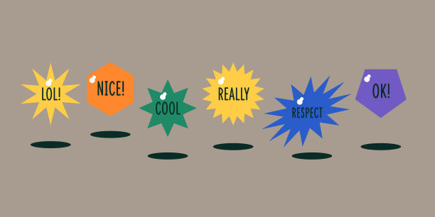 一套带有时髦词语的贴纸。它们的几何形状和组成。简单形状的组合。图片下载