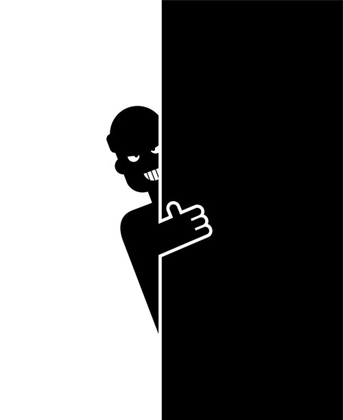 跟踪图标。男人在看，在偷看。对一个人不必要的、强迫性的关注和对他的迫害图片下载