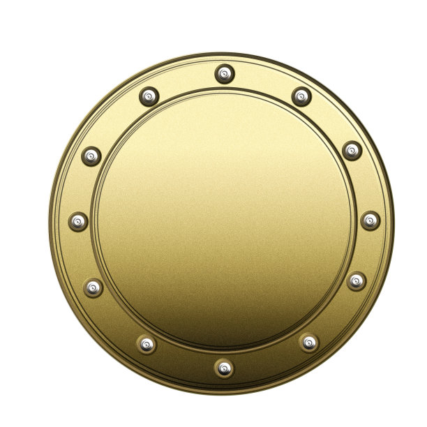 金色复古盾隔离上透明图片下载