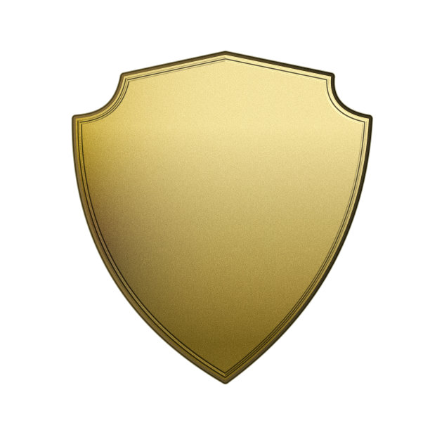 金色复古盾隔离上透明图片下载