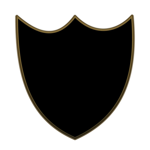 黑色复古盾与金属框架图片下载