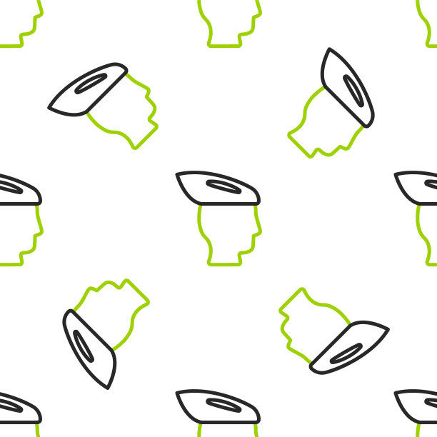 线自行车头盔图标孤立无缝图案上的白色背景。极限运动。运动设备。向量图片下载