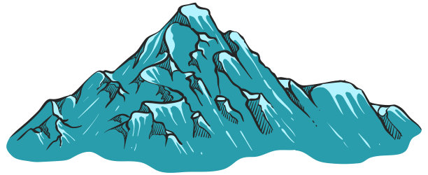 山手绘颜色矢量插图图片下载