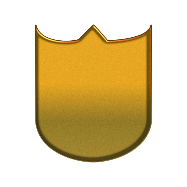 金色复古盾隔离上透明图片下载