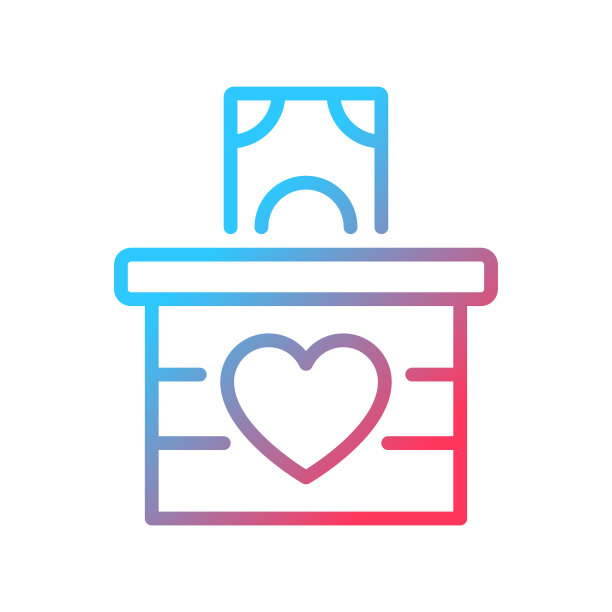 捐款梯度线性矢量图标图片下载