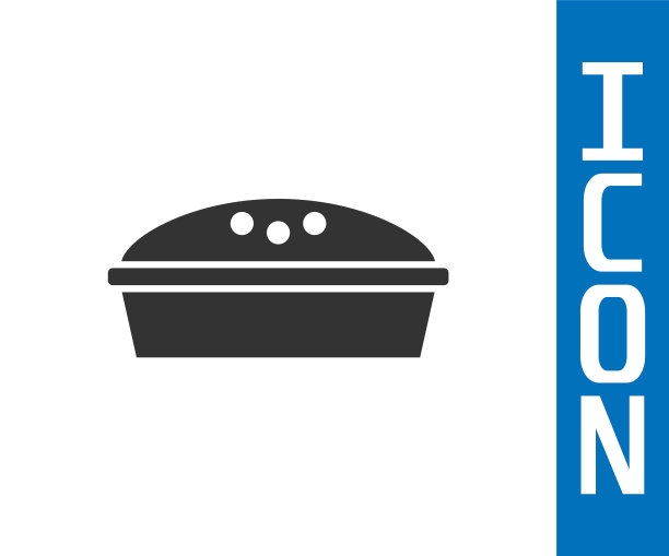 灰色自制派图标孤立在白色背景上。向量图片下载