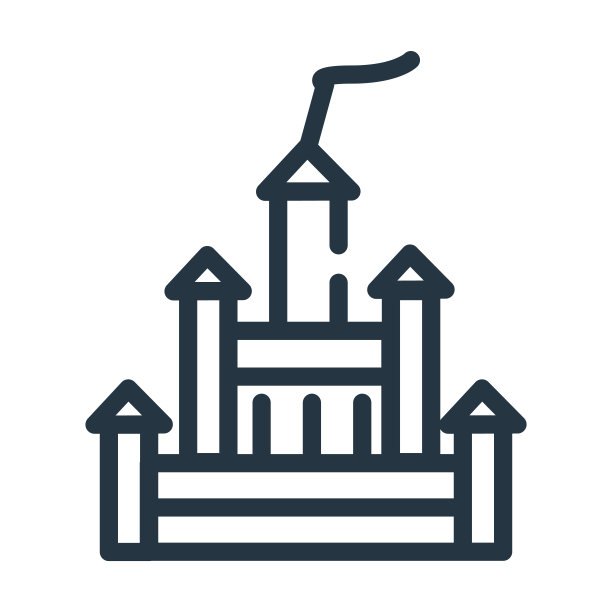 城堡细线图标。建筑，从童话概念孤立的轮廓符号构建线性图标。矢量插图符号元素的网页设计和应用程序。图片下载