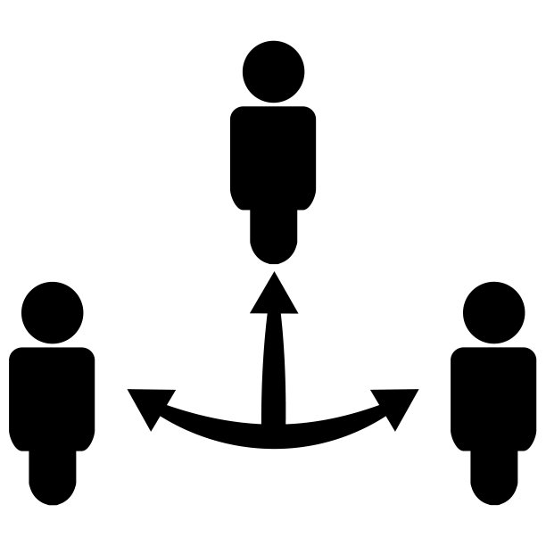 第三方图标在白色背景。交流的象征。集团的标志。平的风格。图片下载