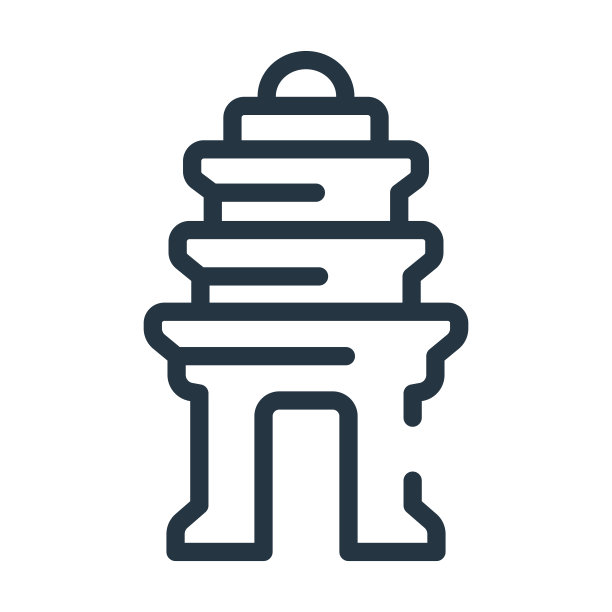 柬埔寨细线图标。商业，柬埔寨线性图标从纪念碑概念孤立的轮廓标志。矢量插图符号元素的网页设计和应用程序。图片下载