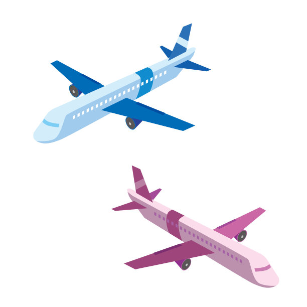 飞机等距插图图片下载