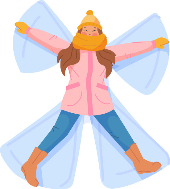 雪天使小朋友有趣的冬雪活动图片下载