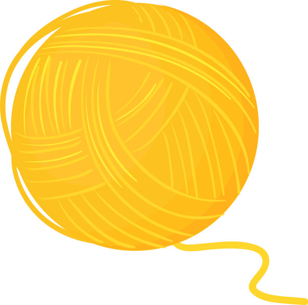 纱线球图标黄色羊毛线针织图片下载