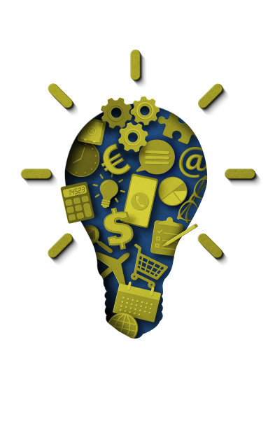 剪纸灯泡，创意概念图片下载