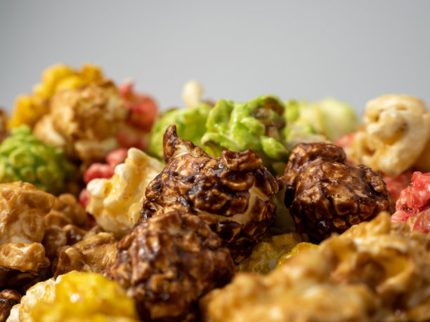 彩色爆米花特写图片下载