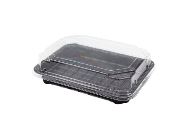 放饼干的塑料盘子，白色背景图片下载