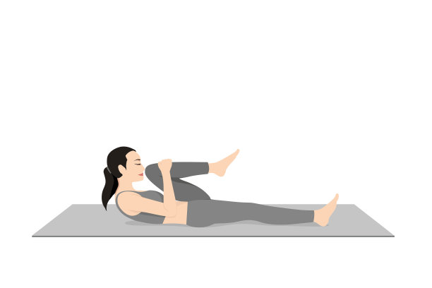 半风放松式鼻子对膝盖，Ardha Pavan Muktasana鼻子对膝盖图片下载