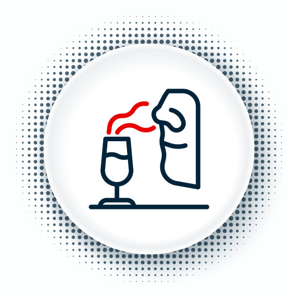 线侍酒师图标孤立在白色背景上。葡萄酒品尝,品尝。气味的葡萄酒。色彩斑斓的轮廓的概念。向量图片下载
