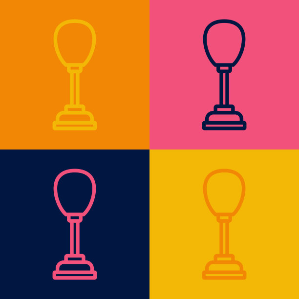 波普艺术线沙袋图标孤立的颜色背景。向量图片下载