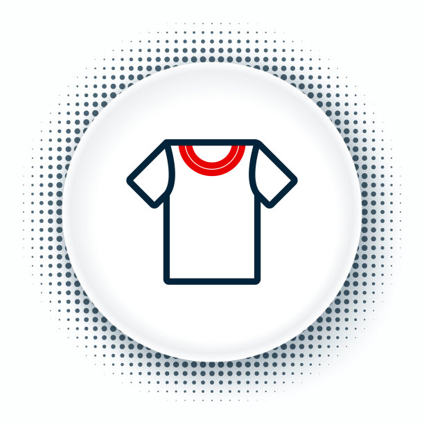 线t恤图标孤立在白色背景上。色彩斑斓的轮廓的概念。向量图片下载