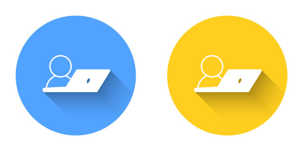 白色视频聊天会议图标与长阴影背景隔离。在线会议可以在家工作。远程项目管理。圆按钮。向量图片下载