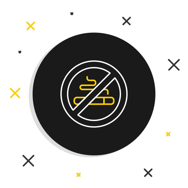 行禁止吸烟图标孤立在白色背景上。香烟的象征。色彩斑斓的轮廓的概念。向量图片下载