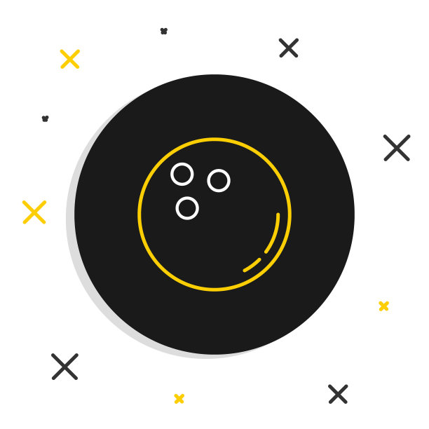 线保龄球图标孤立在白色背景上。运动设备。色彩斑斓的轮廓的概念。向量图片下载