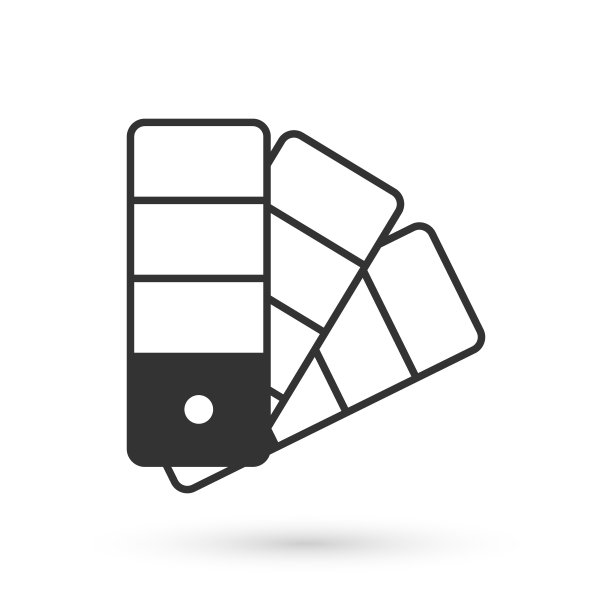 灰色调色板指南图标孤立在白色背景。向量图片下载