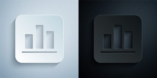 剪纸饼图信息图表图标孤立在灰色和黑色背景。图图表的迹象。纸艺术风格。向量图片下载