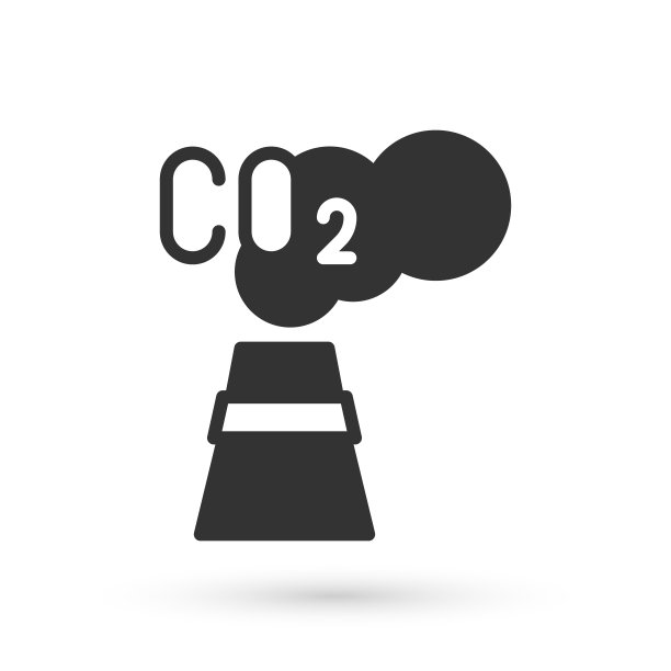 灰色二氧化碳排放云图标孤立在白色背景上。二氧化碳配方，烟雾污染概念，环境概念。向量图片下载