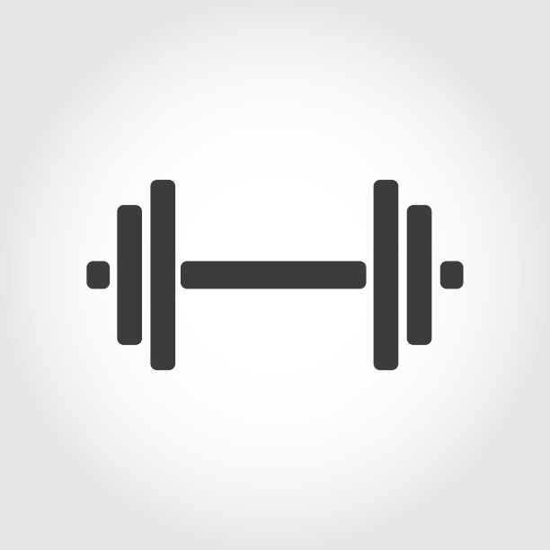 重量训练哑铃的简单图标与4个环图片下载