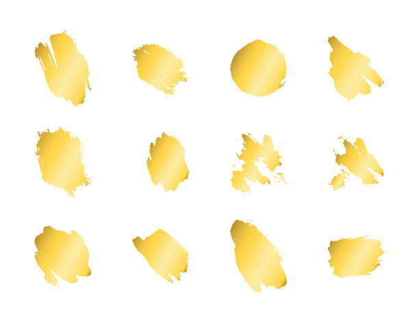 有油漆污渍。黄金抽象绘画。向量图片下载