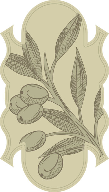 带有橄榄枝的复古标签图片下载