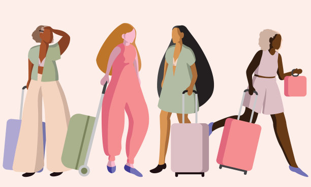 妇女旅行数字的插图图片下载