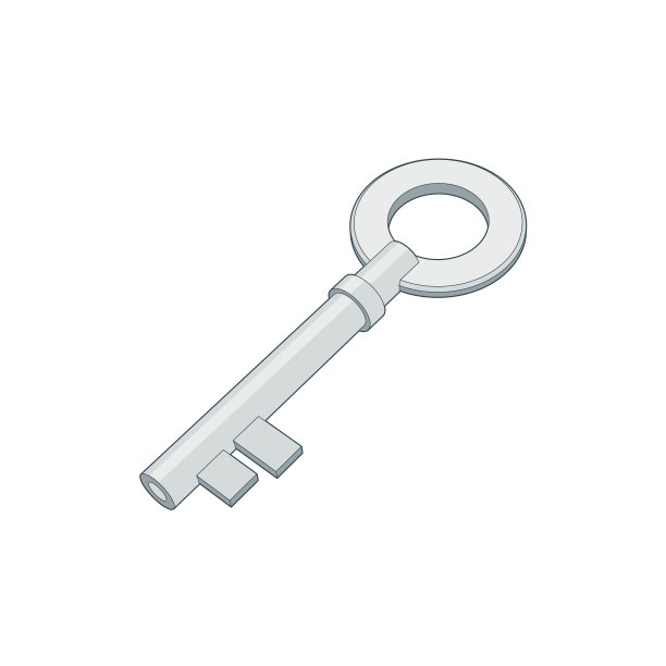 关键的插图。上锁或开锁标志。密码等距，三维金属矢量图标图片下载