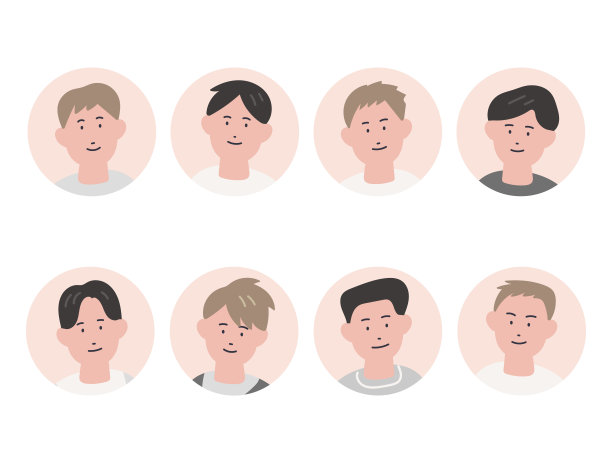 男人的手绘图标集图片下载