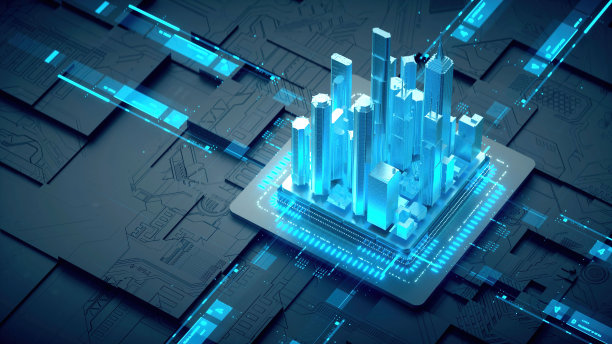 赛博朋克AI的3D渲染。电路板。技术背景。中央计算机处理器CPU和GPU的概念。数字芯片主板。技术科学背景。图片下载