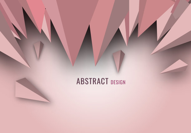 摘要粉红色低多边形三角形图案梯度背景。图片下载