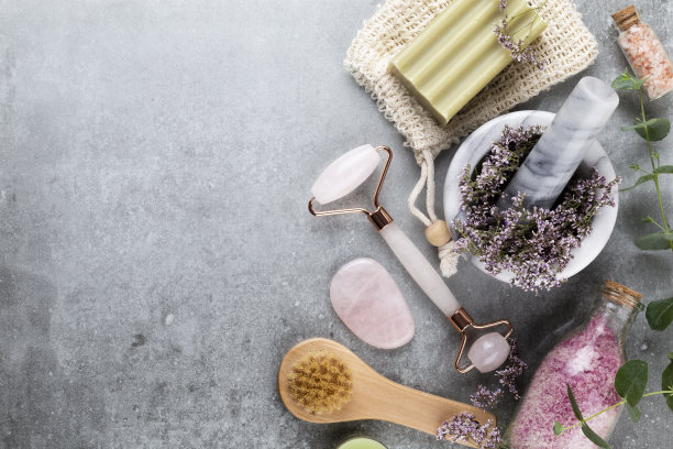 Spa自制护肤品和天然成分的身体化妆品。图片下载