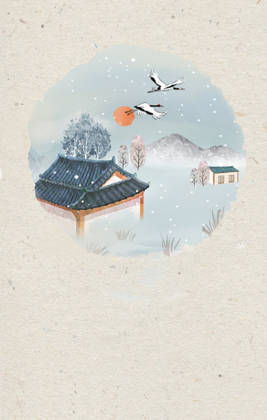 中国风插画扁平简约风手机海报图片下载