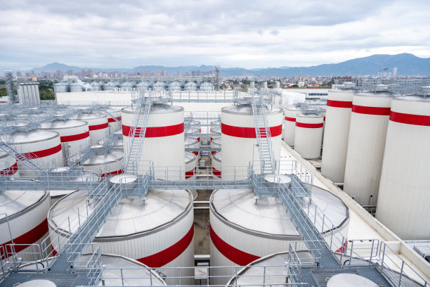 用于酿酒厂酿造不同类型啤酒的发酵罐。图片下载