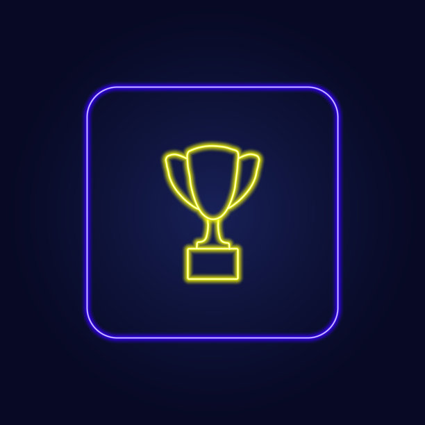 美丽时尚的彩色霓虹杯图标-矢量图片下载