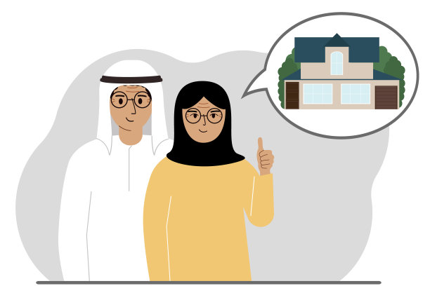 幸福的夫妇或成年的老家庭拥抱并考虑买一个梦想的房子。梦幻的比喻。图片下载